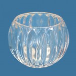 Teelichtglas geriffelt, innen 75mmØ 70mm hoch*